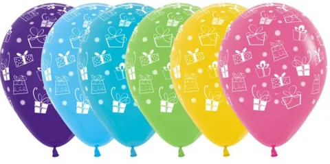 Balony Sempertex Prezenty 12'' 12 szt Mix kolorów