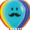Balony Sempertex Wąsy 12'' 50 szt Mix kolorów