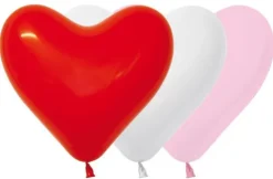 Balony SERCE 10 cali Sempertex 100 szt MIX ROMANTYCZNY