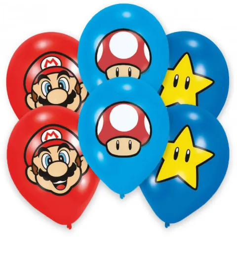 Balony Super Mario Bros 27,5 cm/11" 6 sztuk