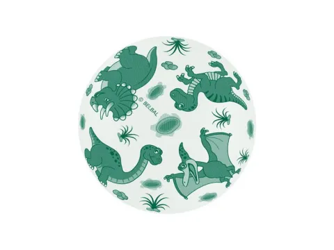 Balony z nadrukiem Dinozaury białe z kolorową grafiką 6 szt.