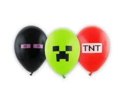 Balony z nadrukiem Minecraft TNT piksele 6 szt.