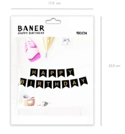 Baner girlanda CZARNY