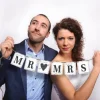 Baner Girlanda ślub wesele "MR MRS" 77 cm