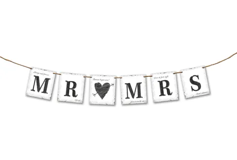 Baner Girlanda ślub wesele "MR MRS" 77 cm