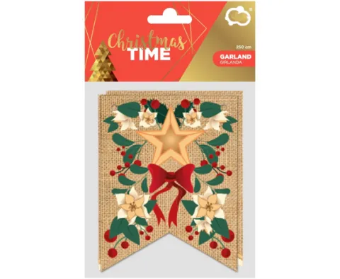 Baner Girlanda świąteczna Merry Christmas flagi