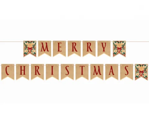 Baner Girlanda świąteczna Merry Christmas flagi