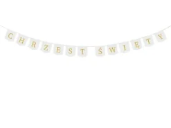 Baner girlanda Chrzest Święty złoty napis 200 cm
