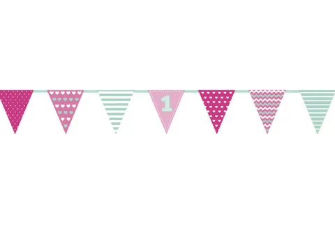 Baner girlanda papierowa Roczek 135 cm wzory