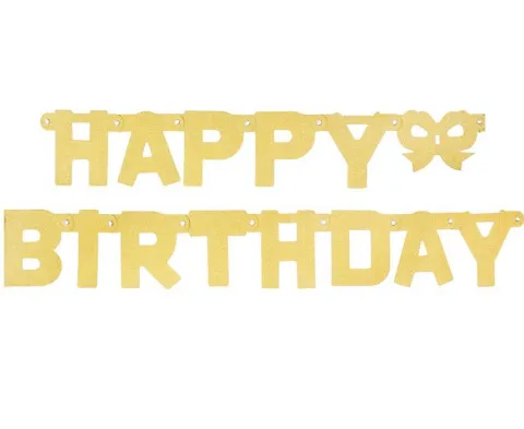 Baner "Happy Birthday" brokatowy