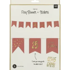 Baner urodzinowy girlanda Golden Dusk z naklejkami DIY 4m