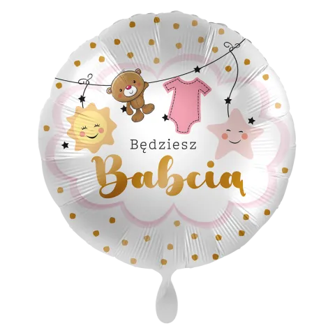 Będziesz BABCIĄ balon foliowy okrągły 18"