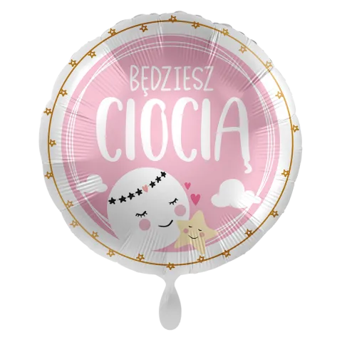 Będziesz CIOCIĄ balon foliowy okrągły 18"
