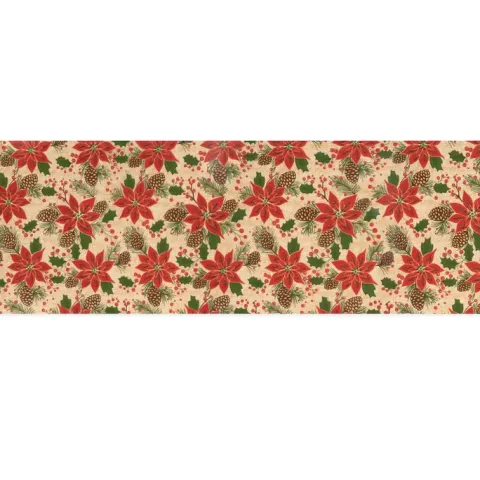 Bieżnik na stół świąteczny Gwiazda Betlejemska kwiat 275 x 28 cm