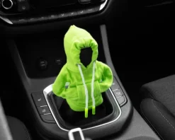 Bluza z kapturem na gałkę biegów - NEONOWO ZIELONA