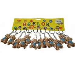 Brelok silikonowy Miś brązowy z kokardą