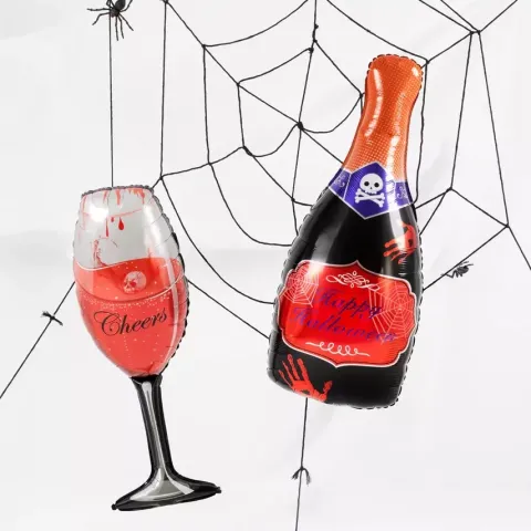 Butelka trucizna Happy Halloween balon foliowy 99 cm