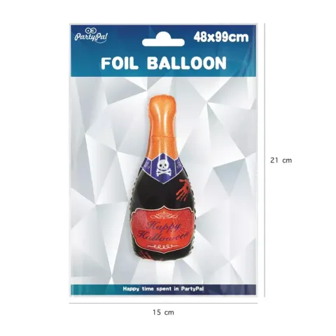 Butelka trucizna Happy Halloween balon foliowy 99 cm