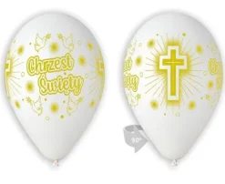 CHRZEST ŚWIĘTY 12 cali balony 5 szt Gemar białe