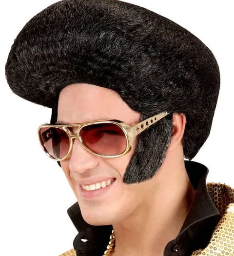 Czarne bokobrody baczki baki jak Elvis
