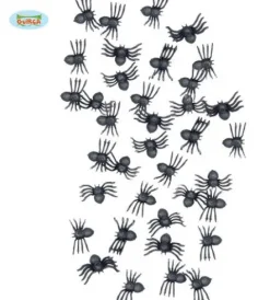 Dekoracja halloweenowa Pająki 2 cm 70 sztuk