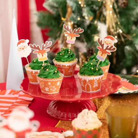 Dekoracja ciasta - papilotki do muffinek świąteczne Pierniczki- Boże Narodzenie 12 szt.