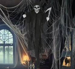Dekoracja wisząca Kościotrup szkielet z kosą halloween 50 cm