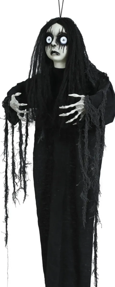 Dekoracja wisząca Lalka z dużymi oczami 90 cm Halloween