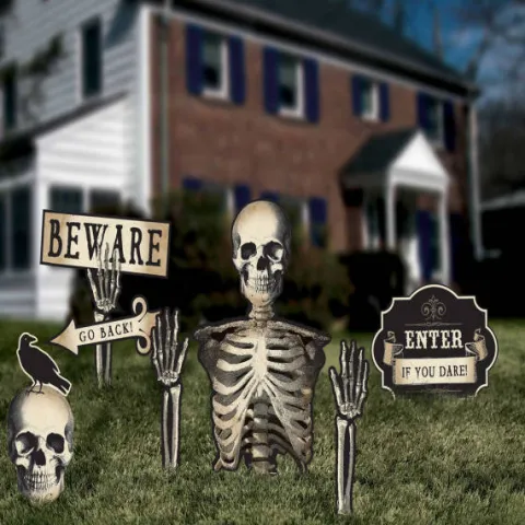 Dekoracje ogrodowe na Halloween Szkielet Tabliczki 6 szt.