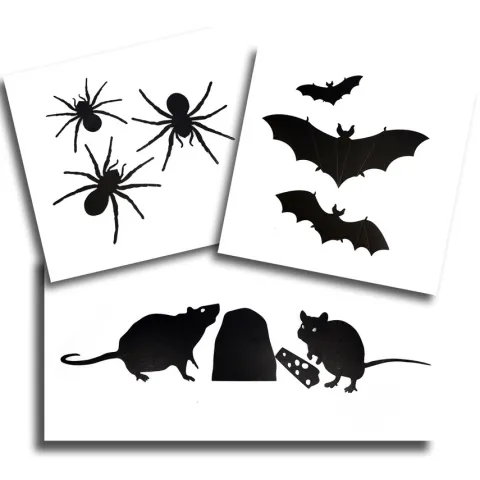 Dekoracje samoprzylepne na Halloween mix 12 szt.