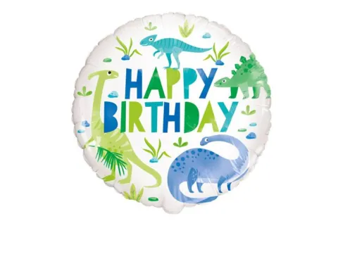 Dinozaury Happy Birthday balon foliowy 18 cali