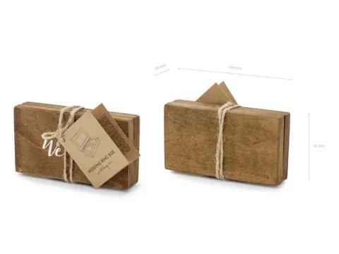Drewniane pudełko na obrączki Mr & Mrs 10 x 5,5 cm