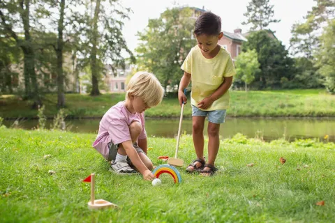 Drewniany zestaw do gry w golfa BS Toys