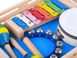 Drewniany zestaw instrumentów muzycznych 4w1