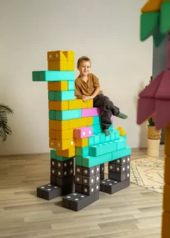 Duże klocki piankowe magnetyczne TUKI zestaw SMART 75 elementów