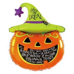 Dynia z kapeluszem Trick or Treat balon foliowy 91 cm
