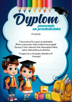 Dyplom pasowania na przedszkolaka do uzupełnienia 1 szt.