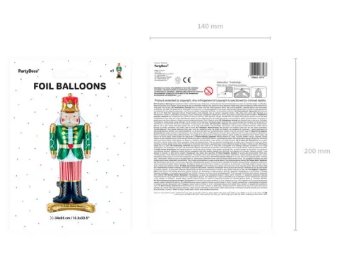 Dziadek do Orzechów balon foliowy stojący 34 x 85 cm