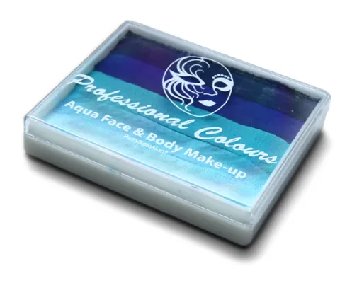 Farba do twarzy Rainbow Cake 50 g Dark Blue/ Marine Blue/ Sea Green/ Light Blue/ White PartyXplosion