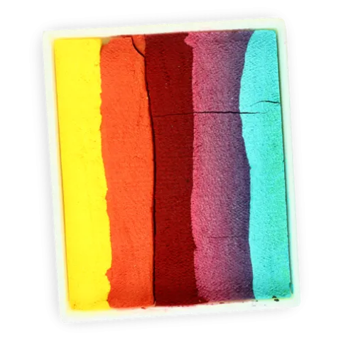 Farba do twarzy Rainbow Cake 50 g Sea Green/ Coral Pink/ Light Red/ Golden Orange/ Yellow PartyXplosion