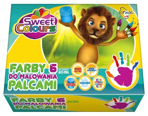 Farby do malowania palcami 6x40 ml Otocki