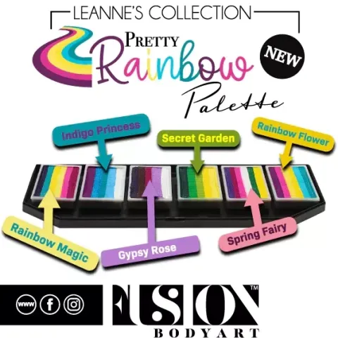 Farby do twarzy Split Cake Paleta FUSION Body Art Leanne's Pretty Rainbow