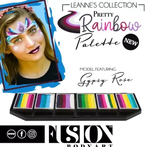 Farby do twarzy Split Cake Paleta FUSION Body Art Leanne's Pretty Rainbow