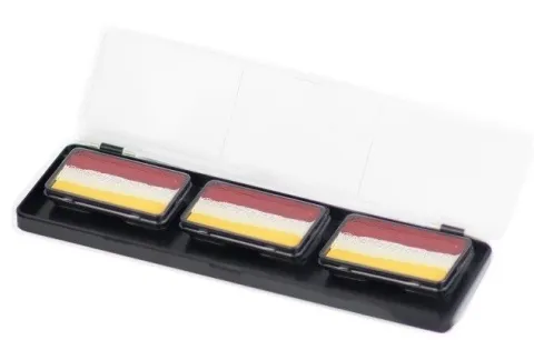 Farby do twarzy Split Cake 3x12g PEARL RED/ WHITE/ YELLOW PartyXplosion