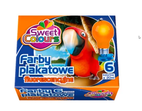 Farby Plakatowe 6 kolorów OTOCKI 6x20 ml Fluorescencyjne UV