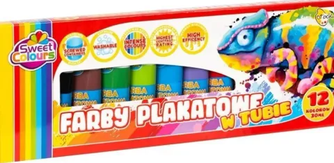 Farby Plakatowe 12 kolorów OTOCKI 12x30 ml w tubkach