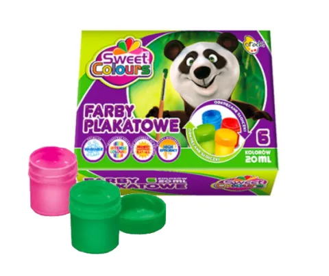 Farby Plakatowe szkolne 6 kolorów OTOCKI 6x20 ml