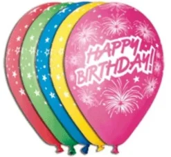 Gemar 12 cali 5 szt Happy Birthday fajerwerki balony