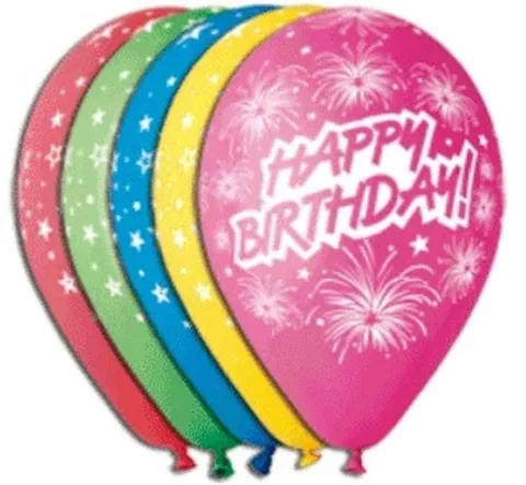 Gemar 12 cali 5 szt Happy Birthday fajerwerki balony