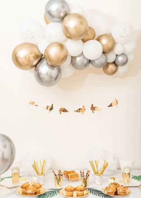 GIRLANDA BALONOWA gotowy zestaw - elegancka biel